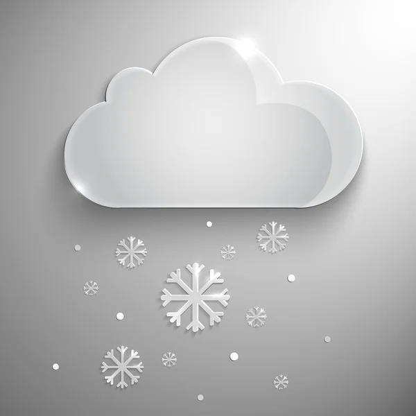 Nuage vectoriel avec flocons de neige tombants — Image vectorielle