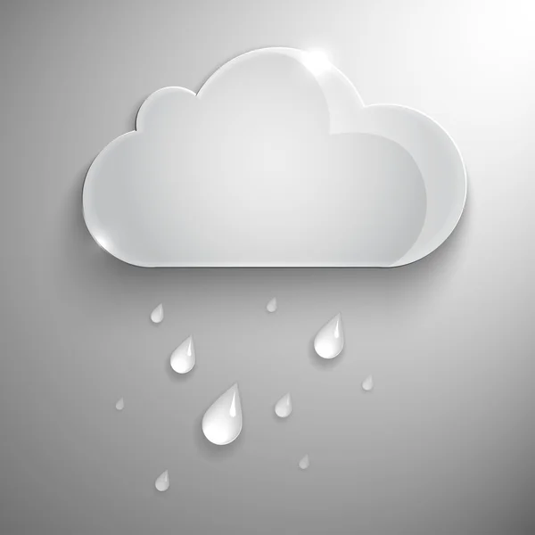 Vector cloud with falling raindrops — Stock Vector