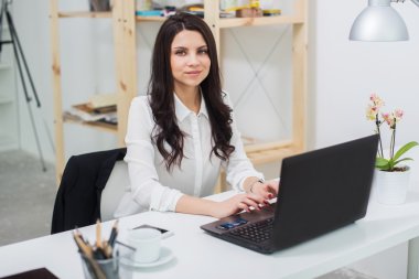 iş kadını ile defter ofis, işyeri