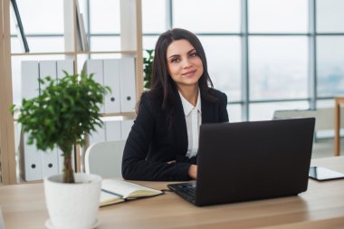 iş kadını ile defter ofis, işyeri