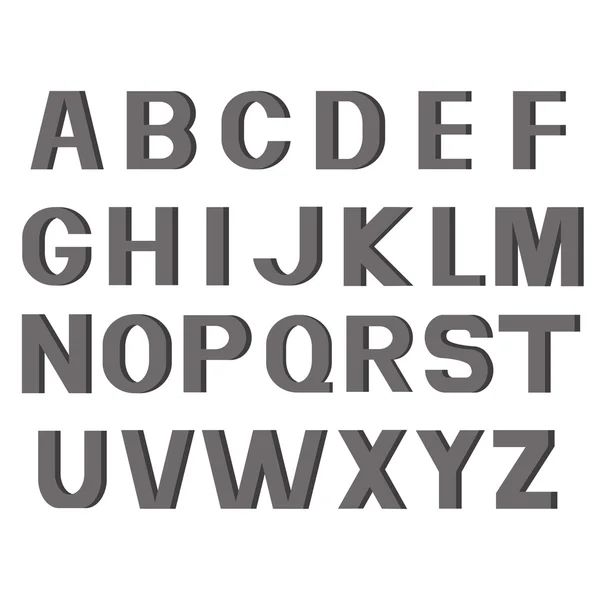 Définir la police Alphabet Vector. Type lettres de gris — Image vectorielle