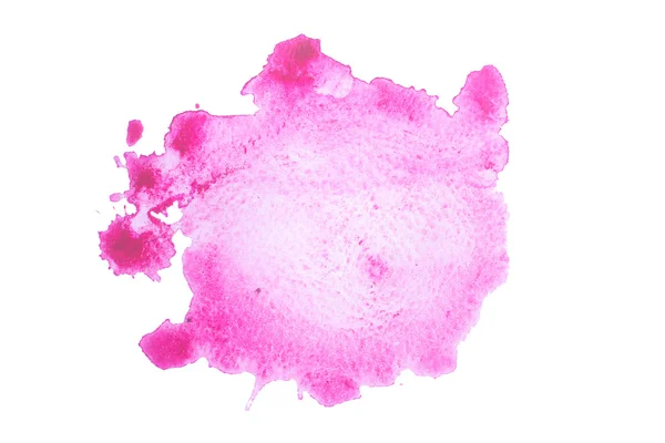 Aquarell rosa Klecks isoliert auf weißem Hintergrund — Stockfoto