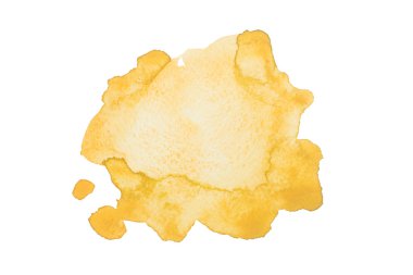 Suluboya turuncu leke üzerinde izole beyaz arka plan