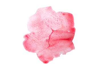 Suluboya kırmızı leke üzerinde izole beyaz arka plan