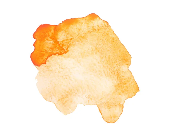 Mancha de laranja aquarela isolada sobre fundo branco — Fotografia de Stock
