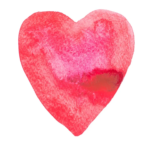 Akvarell hjärta isolerad på vit bakgrund — Stockfoto