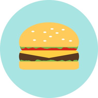 Uzun gölge düz hamburger simgesiyle