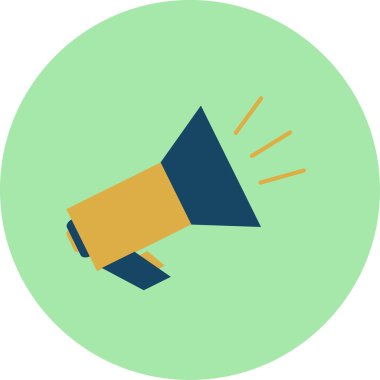 Flat icon of megaphone for social media marketing concept