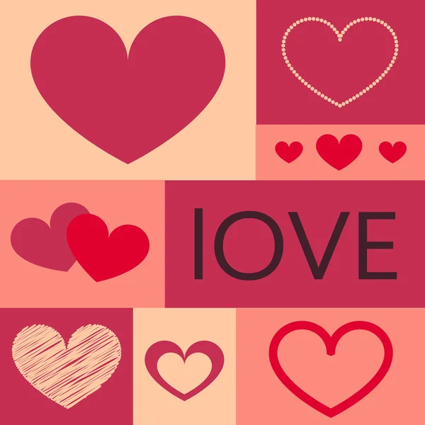 Juego de corazones Icono Variaciones de color Día de San Valentín, amor, tarjeta — Foto de Stock