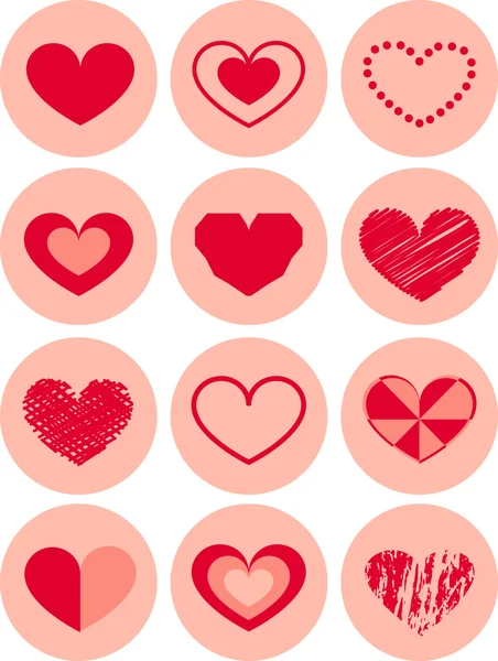 Juego de corazones Icono Variaciones de color San Valentín, amor — Foto de Stock