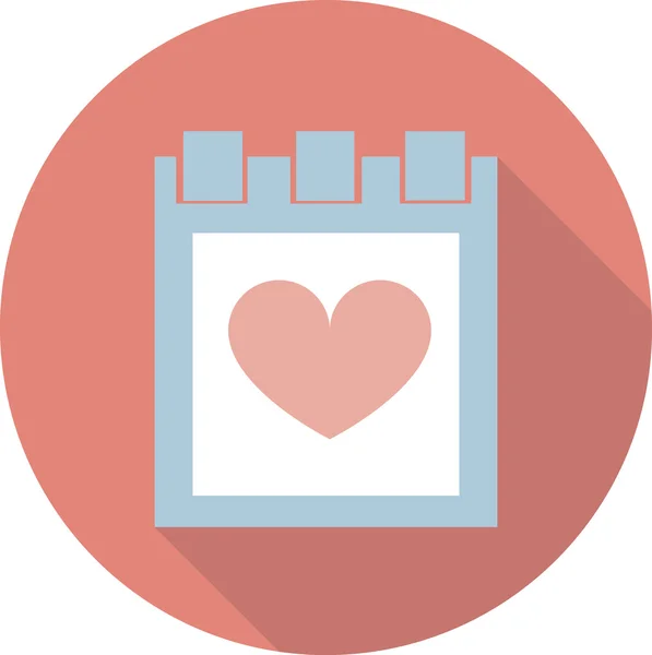 Heart on calendar, Valentine's Day icon Love — Stock Photo, Image