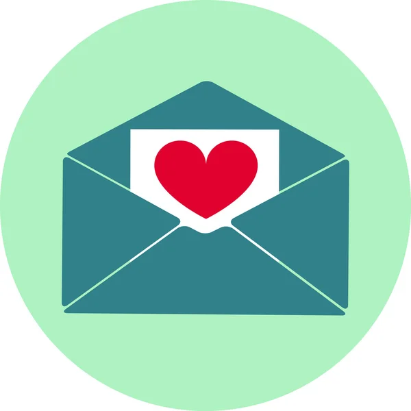 Icon love letter heart on paper, Valentine's Day — Stockfoto