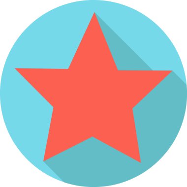 star icon long shadow flat design illustration