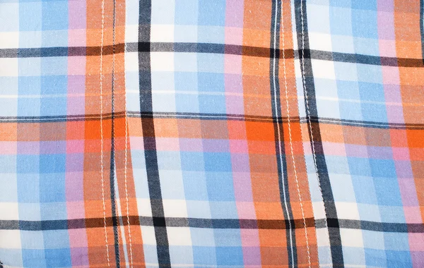 Xadrez de tecido, textura listrada laranja, fundo, camisa — Fotografia de Stock
