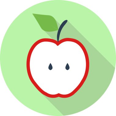 Meyve, gıda, elma dilimli, düz tasarım simge vektör