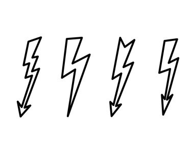 Vektör kontur, hat illüstrasyon yıldırım.