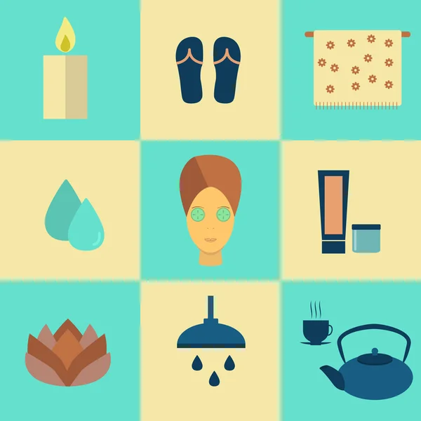 Vectorillustratie van spa-iconen — Stockvector