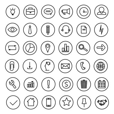 İş, finans ve iletişim için web satırı simgeler kümesi