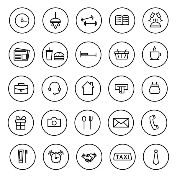 Flat line vector icons morning, day, food, sports, shopping — Stock Vector