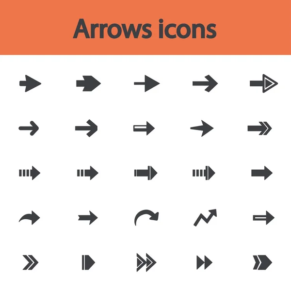 Arrow sign flat icon set. Botón de Internet simple. Estilo moderno contemporáneo. vector ilustración diseño web elementos — Vector de stock