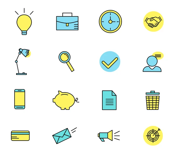 Set van web iconen voor business, financiën en communicatie. Vectorillustratie — Stockvector