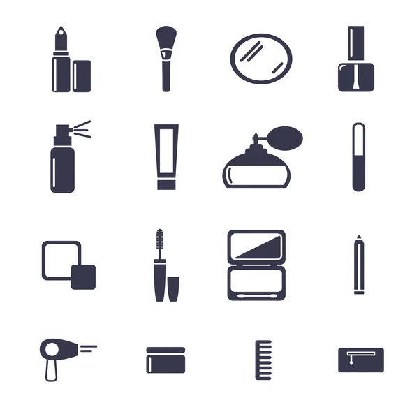 Vector icons set flat design cosmetics, beauty. — Stock Vector