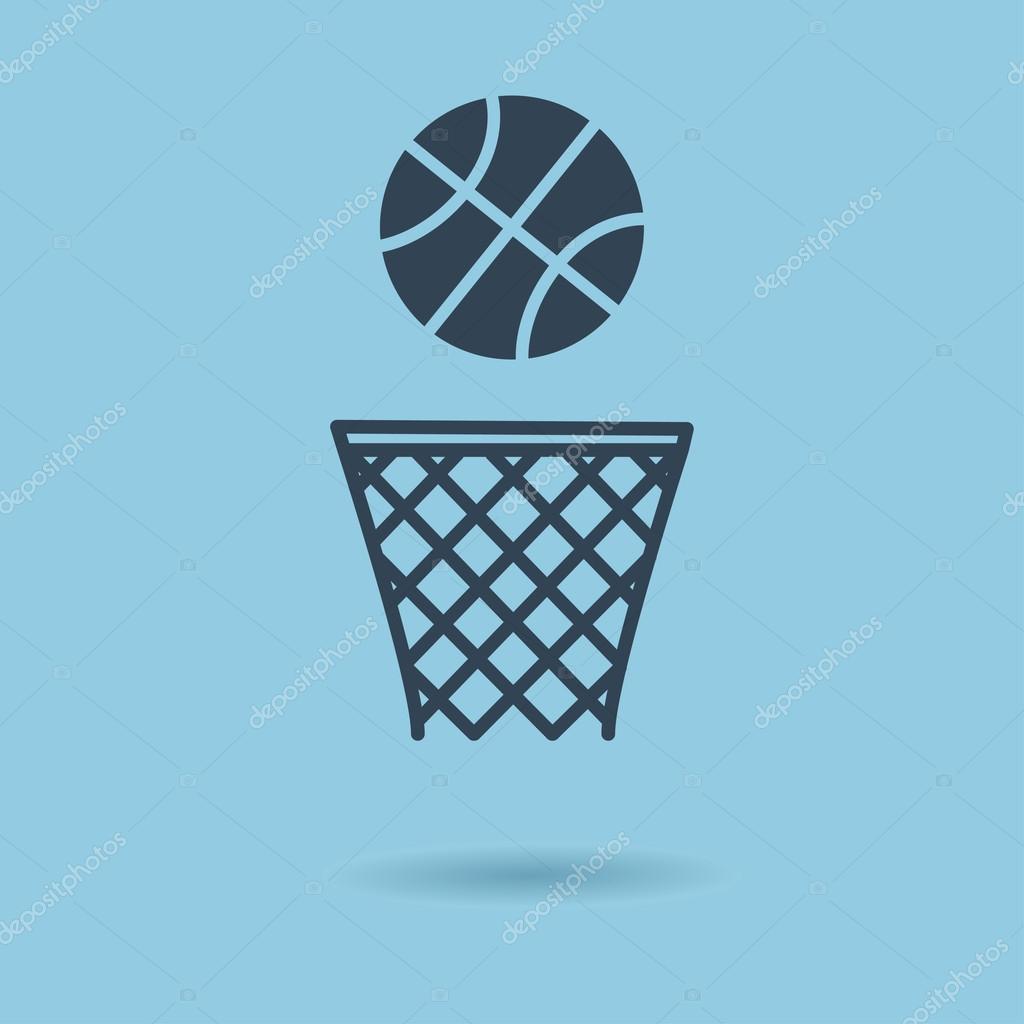 Basketball basket and ball sign icon. Sport symbol. Vector Illustration