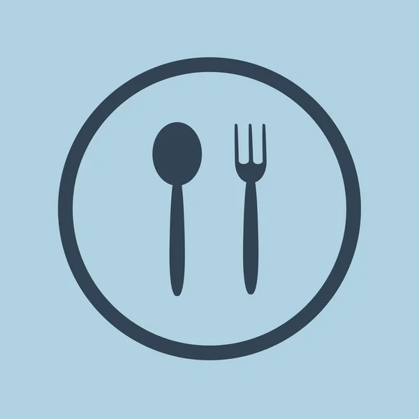 Vidlička a lžíce ikona. Státní znak potravin. Vektorové ilustrace — Stockový vektor