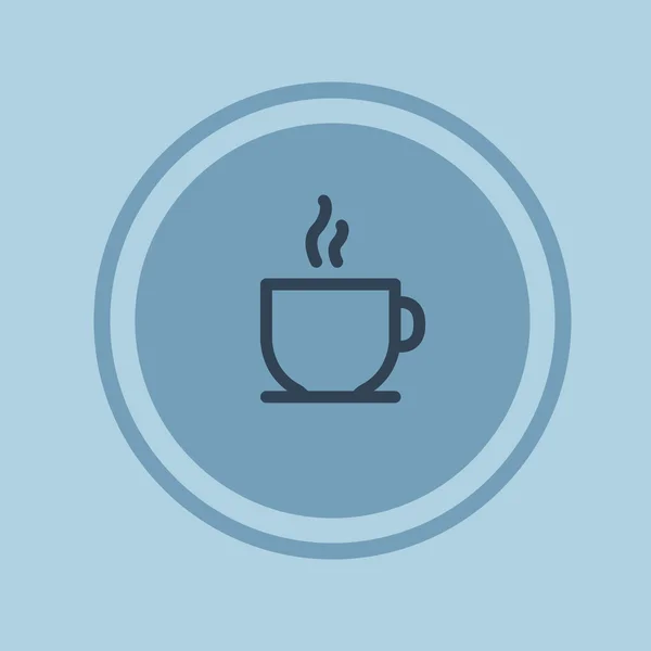 A mug of tea or coffee with smoke in a circle. Vector icon — Stock Vector