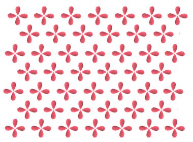 Red watercolor ornament, isolated on white background.