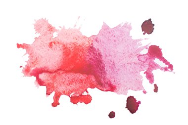 Su sıçramalarına ve beyaz arka plan üzerinde izole damla ile sulu boya leke