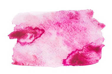 Pembe suluboya smear izole üzerinde beyaz arka plan