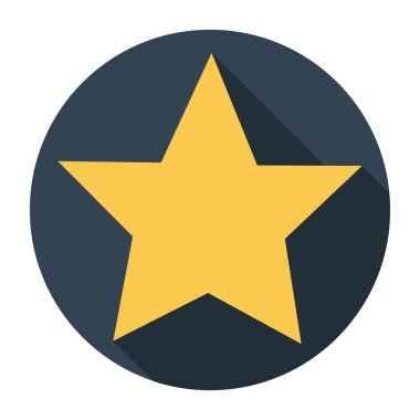 Yıldız simgesi uzun gölge düz tasarım vektör çizim