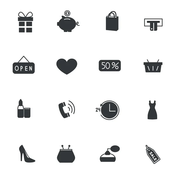 Set of shopping icons. Vector illustration — Stock Vector