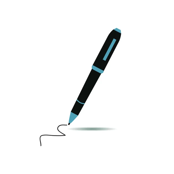 Pictogram van het schrijven van pen platte ontwerp. Vectorillustratie. — Stockvector