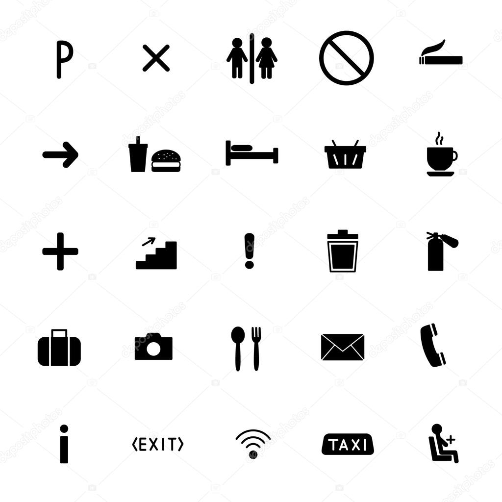 set of vector icons flat line. public sing