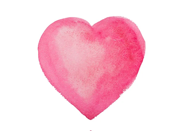 Hand drawn watercolor heart isolated on a white background. — Stock Photo, Image