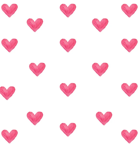 Fondo romántico de corazones pintados en acuarela —  Fotos de Stock