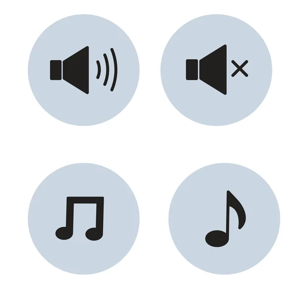Vector music icons sound volume and note — Stock Vector