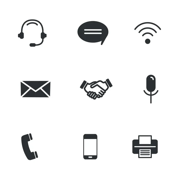 Mobile contact, communication line vector set icons. — Stock Vector