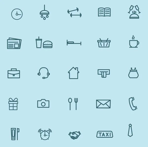 Векторная иллюстрация. Универсальные линейные иконки: работа, спорт, шоппинг и т.д. — стоковый вектор