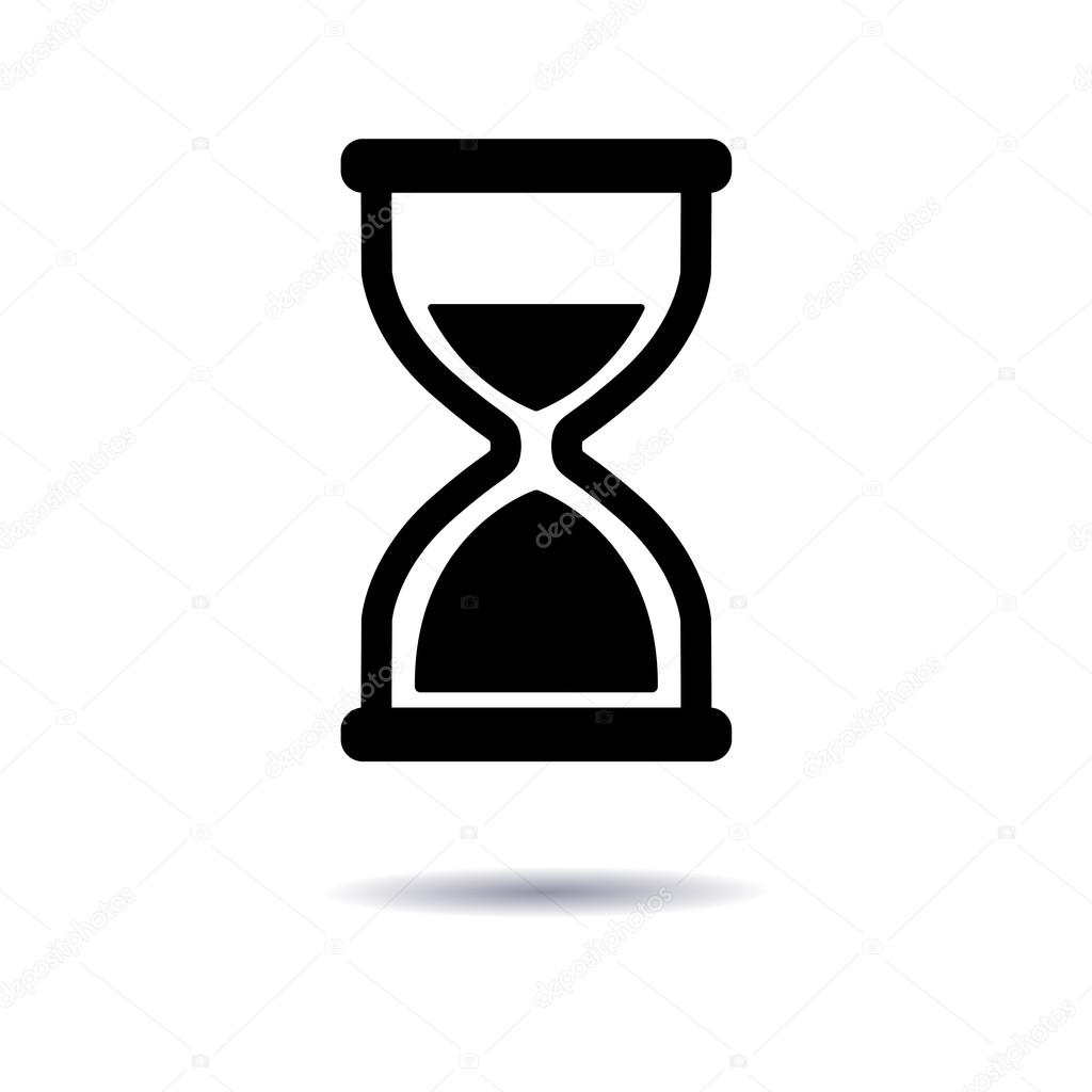 Vector illustration, icon hourglass flat design, a symbol of time.