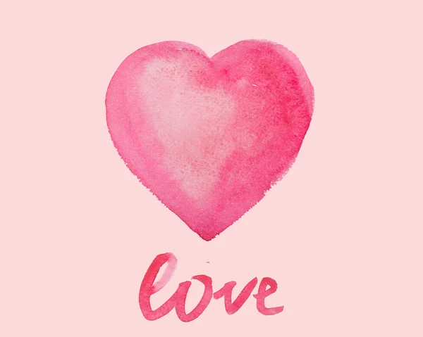 Hand drawn watercolor heart isolated on a background. — Stock Photo, Image