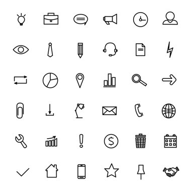 Küme iş ve Finans doğrusal simgeler renk. Vektör çizim