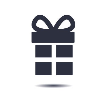 Hediye kutusu ile kurdele simgesi, vektör çizim