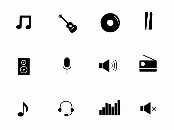 Iconos de música aislados sobre fondo blanco. ilustración vectorial — Vector de stock