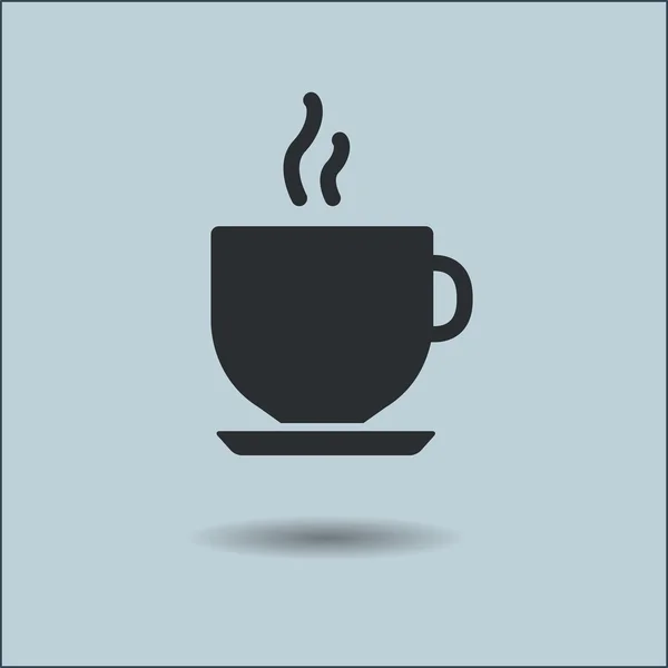 Tasse de thé ou de café avec de la fumée en cercle. Icône vectorielle . — Image vectorielle