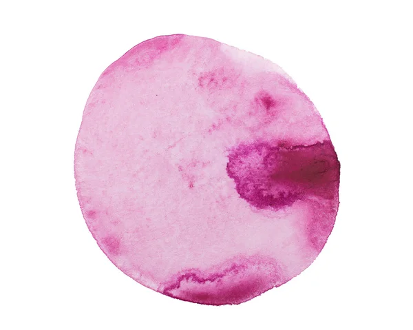 Růžový akvarel kolo izolované na bílém pozadí — Stock fotografie