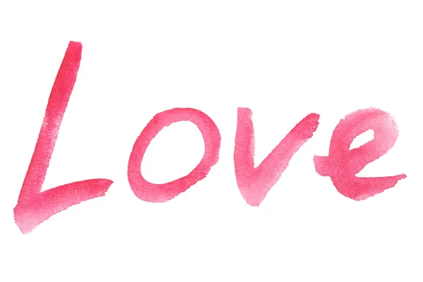 L'amour écrit à la main. Carte de Saint-Valentin Calligraphie. Scénario peint à la main — Photo