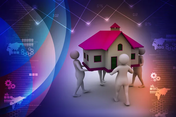 People holding a house — Stock Photo, Image